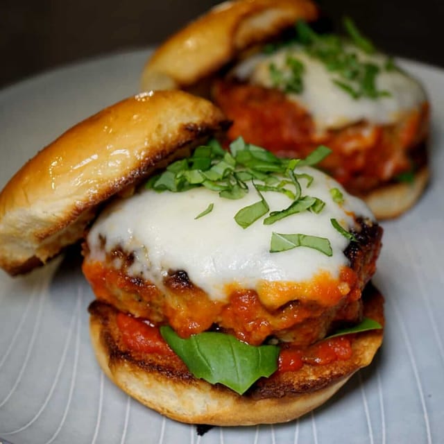 Pizza Burger Parmesan Sub.
